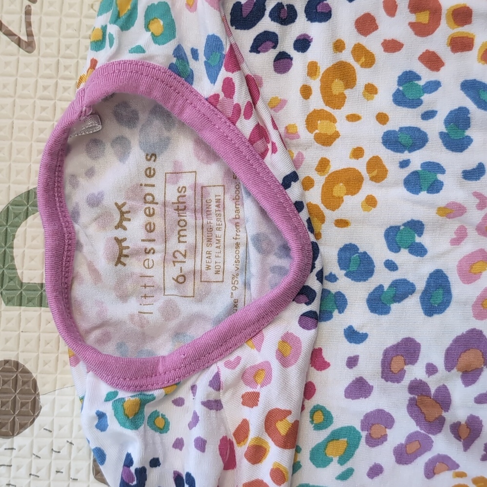 Little Sleepies Rainbow Leopard Zip, 6-12 Months - Picture 3 of 4